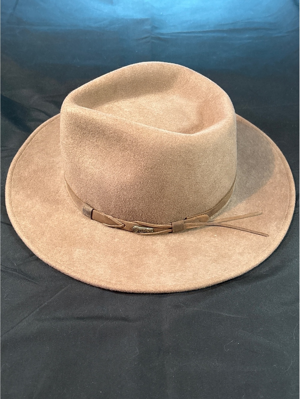 Australian Outback Style Tan Wide Brim Western Cowboy Hat Leather Band